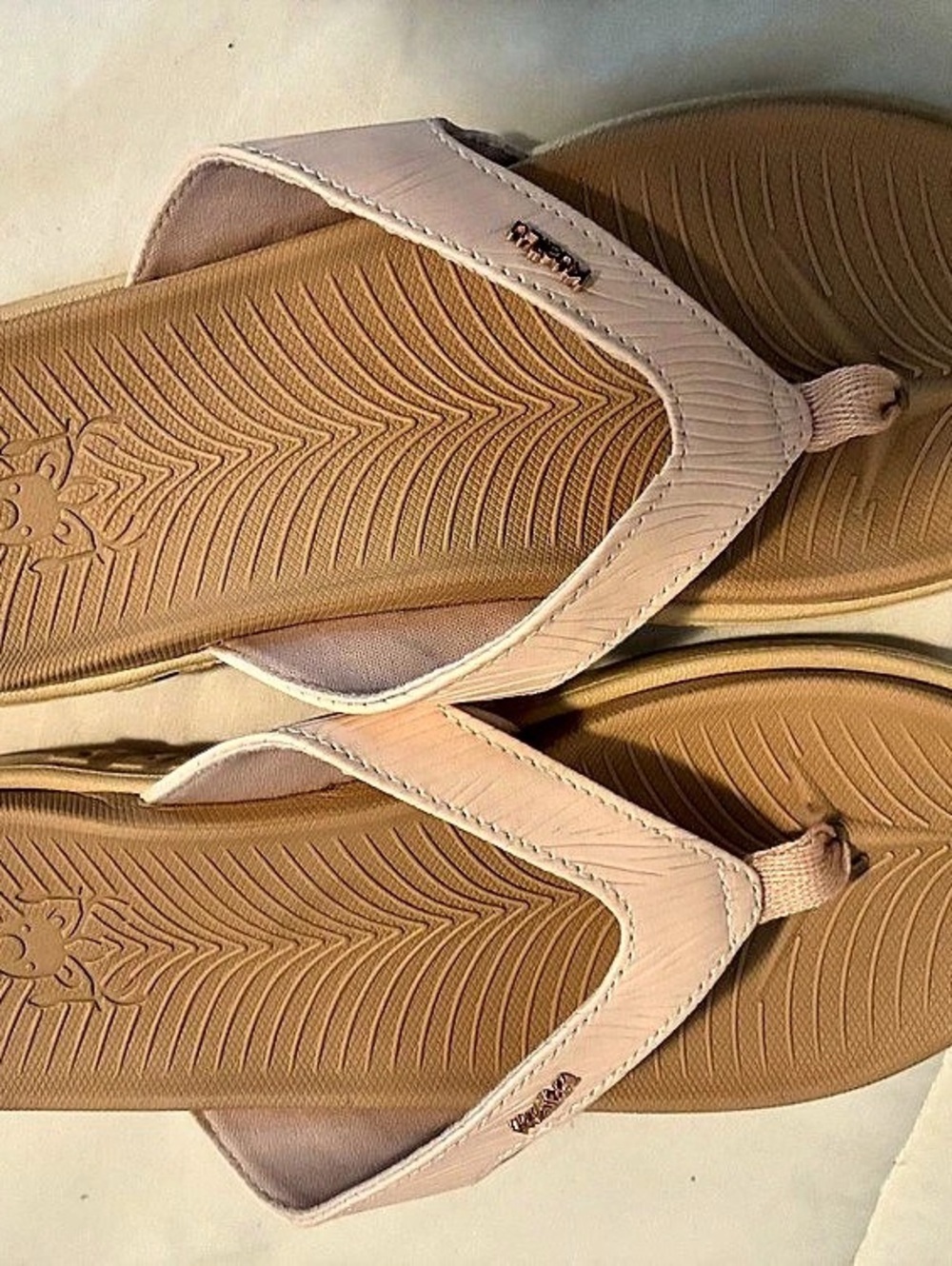 KuaiLu Women's Yoga Mat Flip Flops with Arch Support Pink Strappy Sandals